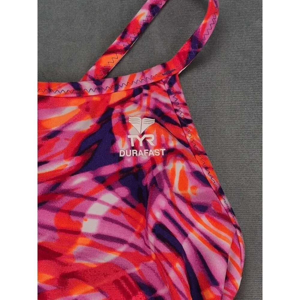 TYR Women's Speedwarp Durafast Elite Cutoutfit Multiclor Reversible Size S NWOT